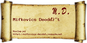 Mifkovics Deodát névjegykártya